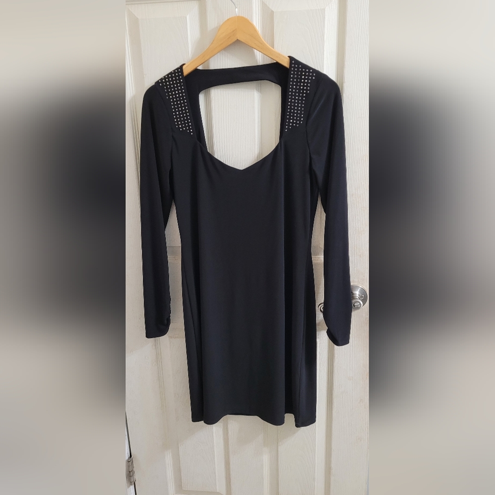 WHBM black holiday dress with jewels